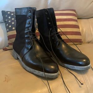 Size 11.5,Black, Salvatore Ferragamo Sport, Lace up boots